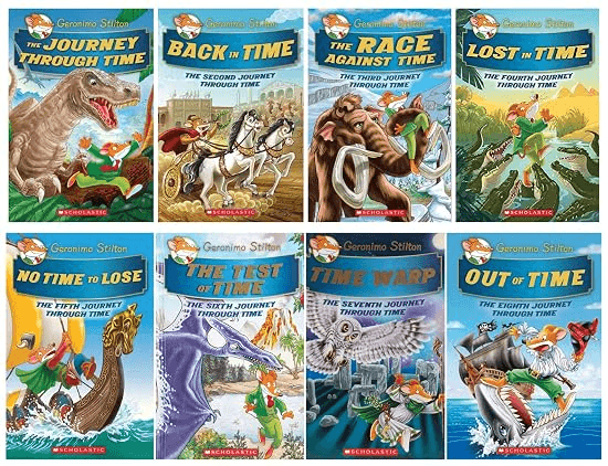 Covers from the Geronimo Stilton Journey Through Time series