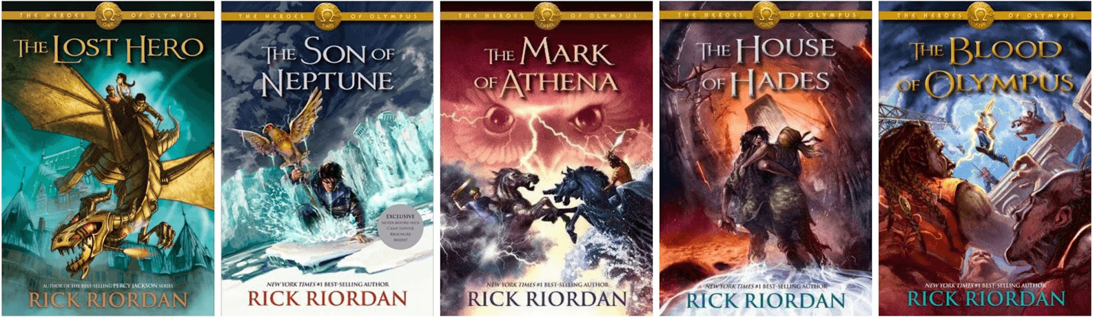 The five Heroes of Olympus books